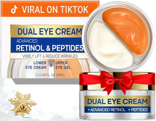 SKIN ULTIMA Dual Eye Cream - Advanced Retinol & Peptides for Dark Circles & Puffiness | 0.68 OZ