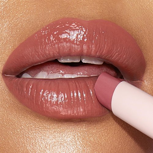 Charlotte Tilbury Hyaluronic Happikiss Lipstick Balm - High-Shine, Hydrating Lipstick Balm with Dewy, Juicy Color - Leaves Lips Fuller-Looking, Plump & Nourished - Pillow Talk