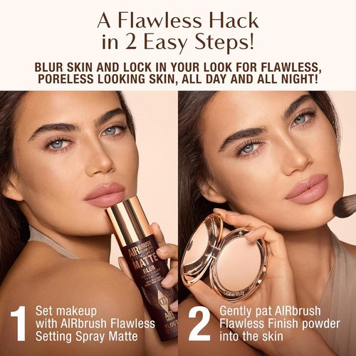 Charlotte Tilbury Airbrush Flawless Matte Setting Spray - Ultra-Fine Mist for Long-Lasting Makeup & Pore Blurring