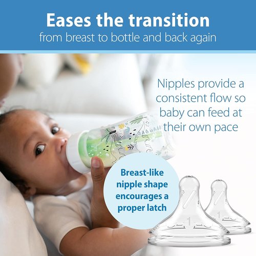 Dr. Brown's Wide-Neck Baby Bottles - Anti-Colic Designer Edition Dino Decos, 9oz, BPA-Free, 2-Pack