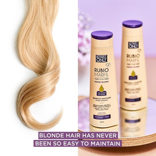 Rubio Marfil Purple Toning Hair Mask - Eliminates Brassiness & Neutralizes Yellow Tones | 11.8 Fl Oz