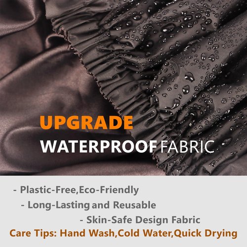 Adjustable Shower Caps for Women Reusable Waterproof Satin Lining Extra Large Shower Cap for Women and Men Long Hair Braids Curly Hair (Xl,Black)
