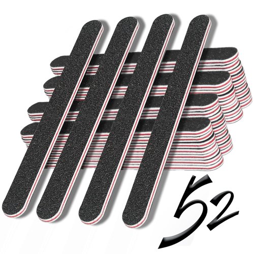 RedFlow Nail Buffer Set Contains 52 Nail Files, Double Sided 100/180 Grit Nail Files, Nail Buffering Files for Home and Salon Use (52 Pack)