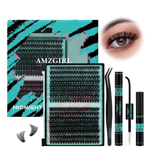 Lash Clusters Kit 320Pcs 60D 80D DIY Individual Lashes Extension Kit Lash Bond And Seal Lash Remover For Eyelashes Extensions Lash Applicator Tool For False Eyelash Cluster Kit(60D80D,D-Mix10-16mm)