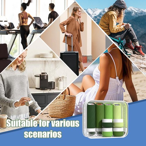 Udihch 26 Pieces Travel Size Toiletries Bottles Set, Tsa Approved Leakproof Refillable Travel Bottles with Hanging hole design, Silicone Material, Suitable for Shampoo, Conditioner, and Body Lotion