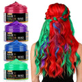 Skiennix Temporary Hair Color Wax - Washable Instant Dye for Christmas Parties | 4 Vibrant Colors (Blue, Purple, Red, Green)