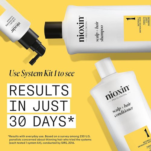 Nioxin Shampoo & Conditioner Liter Duo Set - Strengthen & Boost Hair Density for Natural, Colored & Damaged Hair | Systems 1-4