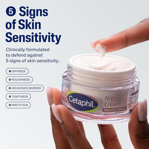 Cetaphil Healthy Renew Night Cream - Skin Tightening & Wrinkle Repair for Sensitive Skin | 1.7 Oz