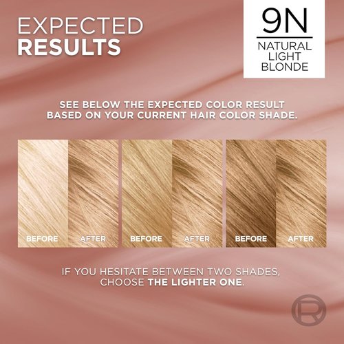 L’Oreal Paris Excellence Hair Color - Ammonia-Free Gray Coverage | 9N Natural Light Blonde, 1 Kit
