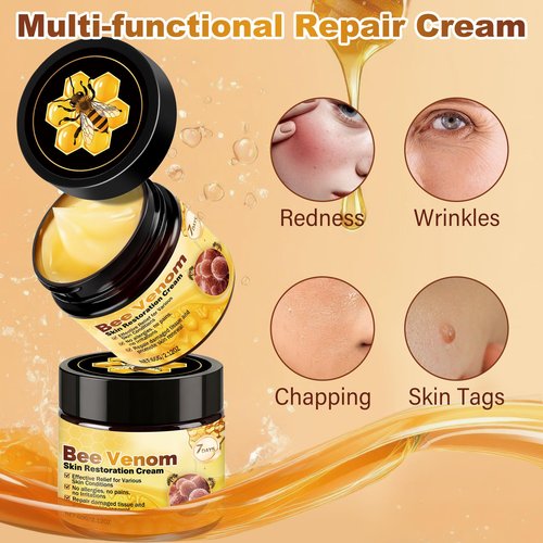 Bee Venom Facial Treatment Cream for Fine Lines & Improving Elasticity, 2.12 OZ (Pack of 2)