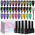 SUPWEE Cat Eye Gel Nail Polish with Magnet 9D Galaxy Cateye Manicure Soak Off UV DIY Salon Home Gift 12 Colors 7ml(0.24fl oz)