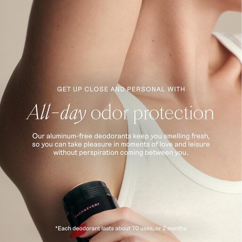 Each & Every Aluminum-Free Deodorant | Natural, EWG Verified for Sensitive Skin - Lavender & Lemon, 2.5oz
