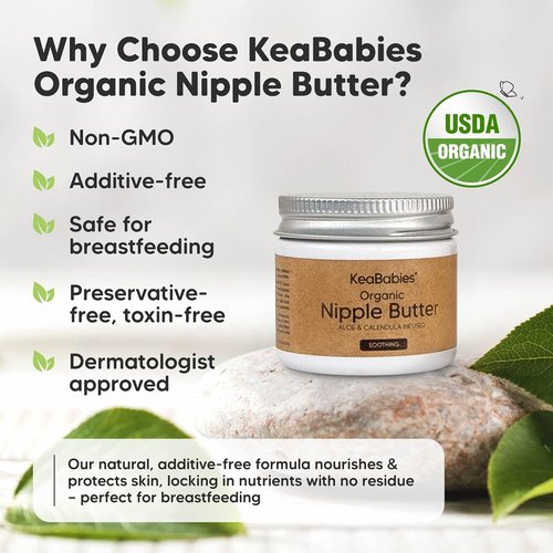 Skiennix Organic Nipple Butter - Natural Relief for Cracked Sore Nipples | 100% Safe Nursing Cream, 2oz