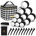 Sungenol Hair Roller Set - 18 Pcs with Clips & Comb for Salon-Quality DIY Hairstyles | 3 Sizes Included