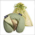 TARA Spa Therapy Aromatherapy Pillow Gift Set - Herbal-Ease Neck & Silk Eye Pillow in Green Olive