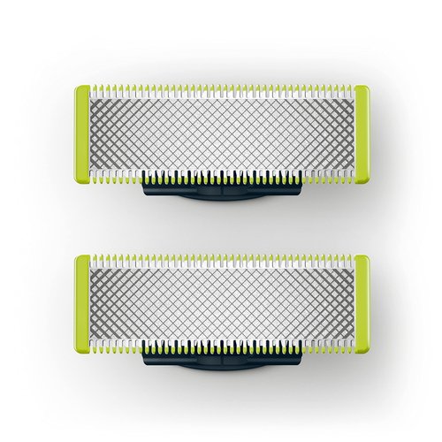 Philips OneBlade 2 Stainless Steel Replacement Blades for Face, Compatible with All OneBlade Beard Trimmers, Body Groomers, Electric Razors (Model QP220/50)