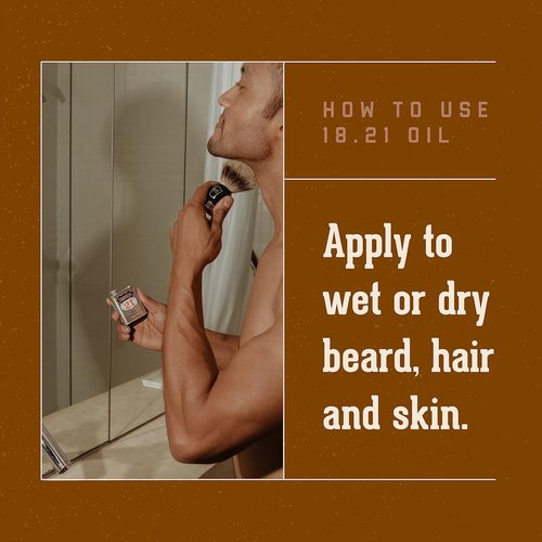 18.21 Man Made Hair, Skin & Beard Oil - Non-Greasy Conditioning Balm with Castor, Jojoba & Argan Oils - 4 Scents Available