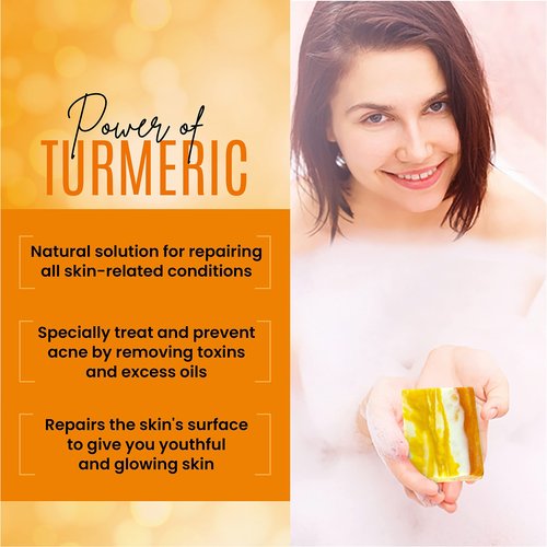 DERMAXGEN Organic Turmeric Soap Bar for Face & Body – Pure Turmeric Soap Bar for Acne, Scars, Uneven Tone, Blemish Control, Sun Damage & Age Spots – Handcrafted Skincare – (Pack of 6)