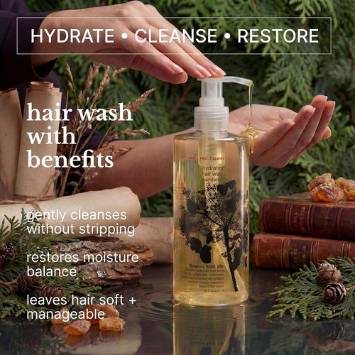 Red Flower Wanderlust Hydrating Shampoo - Sulfate-Free Moisture Boost with Coconut Glycerin & Pro-Vitamin B5 | 10 oz