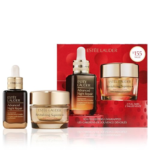 Estée Lauder Youth Keepers Unwrapped - Lift, Firm & Glow 2-Piece Skincare Gift Set | Advanced Night Repair Serum & Revitalizing Supreme+ Moisturizer