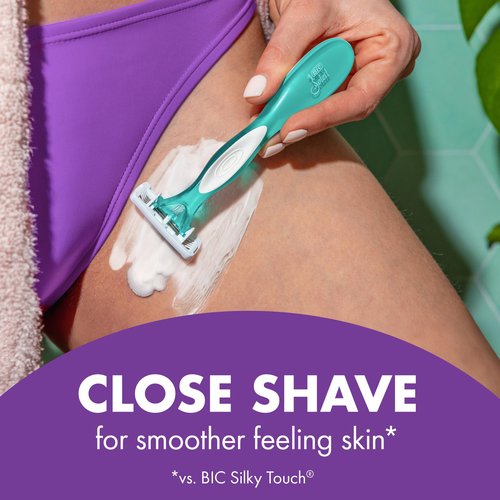 BIC Soleil 4 Escape Scented Women's Disposable Razors, 4 Blades, Comfortable Shave, Lavender & Eucalyptus Scented Handle Shaving Razors for Women, 12 Count