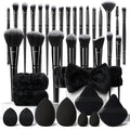 HGHDBT 36Pcs Black Makeup Brushes Set Professional Makeup Kit Multi-functional Makeup Tool Set with Facial Makeup Accessories, Foundation Makeup Brush Kit Eye and Face Make up Brushes & Tools