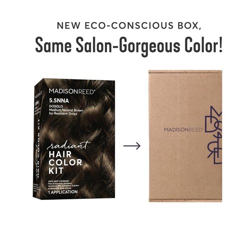 Madison Reed Radiant Hair Color Kit - 5.5NNN Dark Brown with Warm Golden Tones | 100% Gray Coverage, PPD-Free & Ammonia-Free