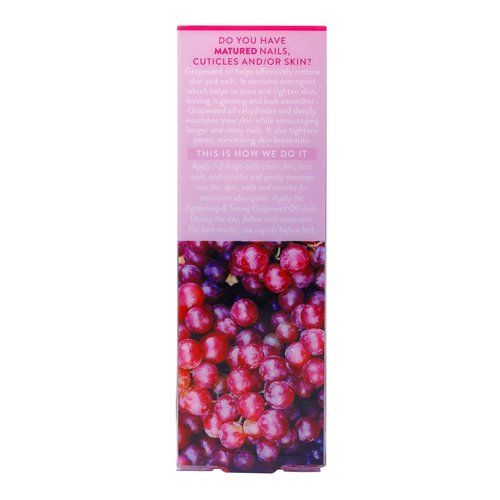 Nailtopia Grape Oil - Hydrating Cuticle Oil for Brightening & Tightening - Bio-Sourced Nail Care - 0.41 oz