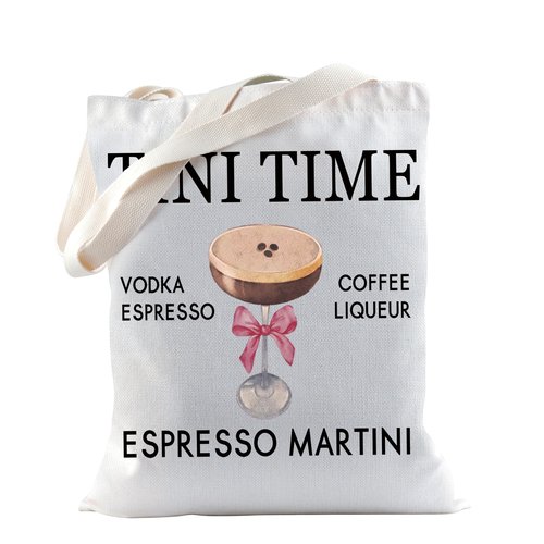 TSOTMO Espresso Martini Makeup Bag - Tini Time Gift Cocktail Alcohol Gift - Martini Lovers Zipper Pouch (TINI Tote)