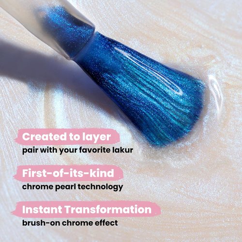 LONDONTOWN Lakur Nail Polish/Topper - Chrome Glaze - Enhanced Color Long Lasting Top Nail Coat Gel-free Shine Nail Look, Starry Chrome Topper, 0.4 oz