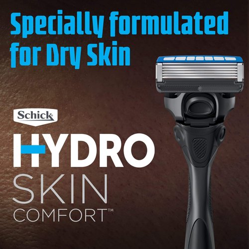 Schick Hydro Dry Skin Razors for Men | 5-Blade Mens Razors for Shaving, 1 Mens Razor Handle with 17 Razor Blades Refills