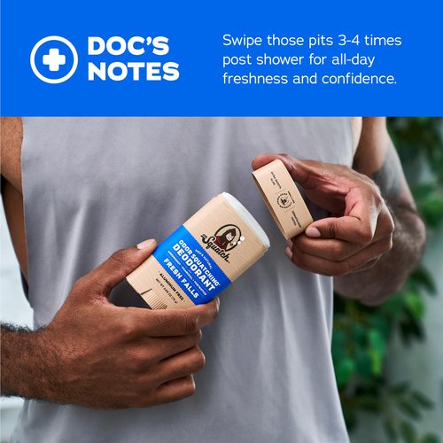 Dr. Squatch Natural Men’s Deodorant – Aluminum Free Natural Deodorant Men with Charcoal & Postbiotics for 72-Hour Odor Protection – Coconut Castaway, 2.65oz Stick