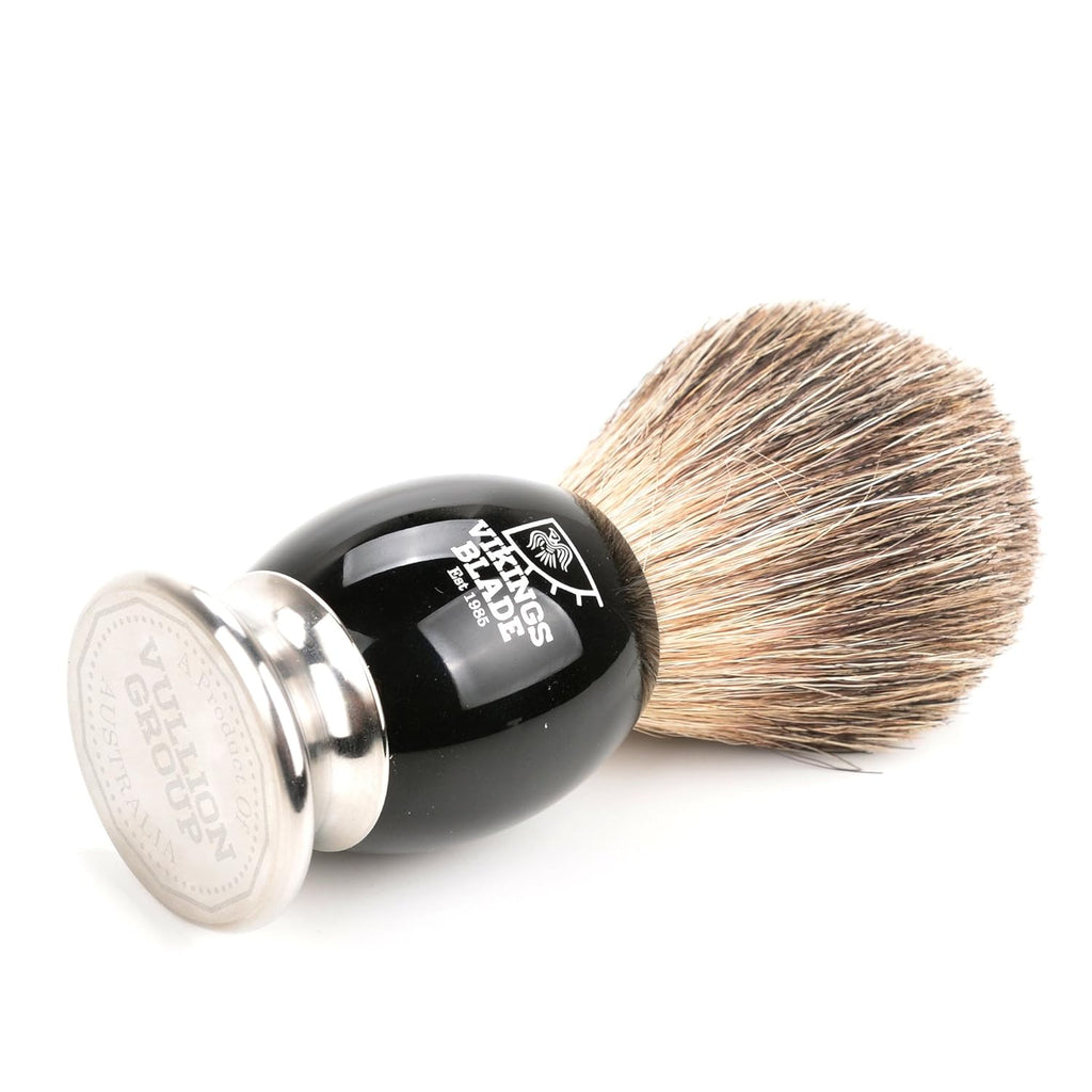 VIKINGS BLADE Luxury Shaving Brush - Ultra Heavy Acrylic & 316L Steel Handle, Dark Stallion Color