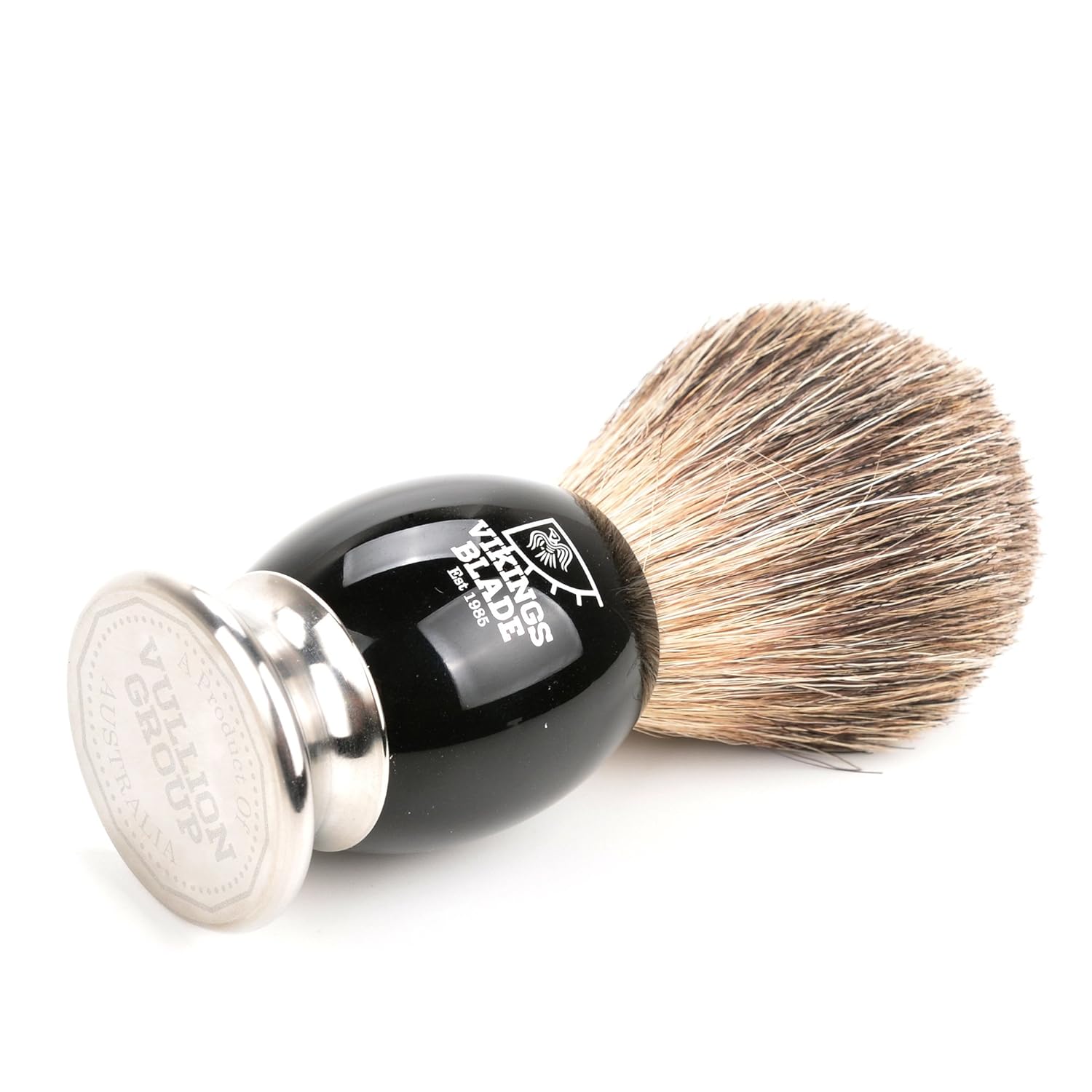 VIKINGS BLADE Luxury Shaving Brush - Ultra Heavy Acrylic & 316L Steel Handle, Dark Stallion Color