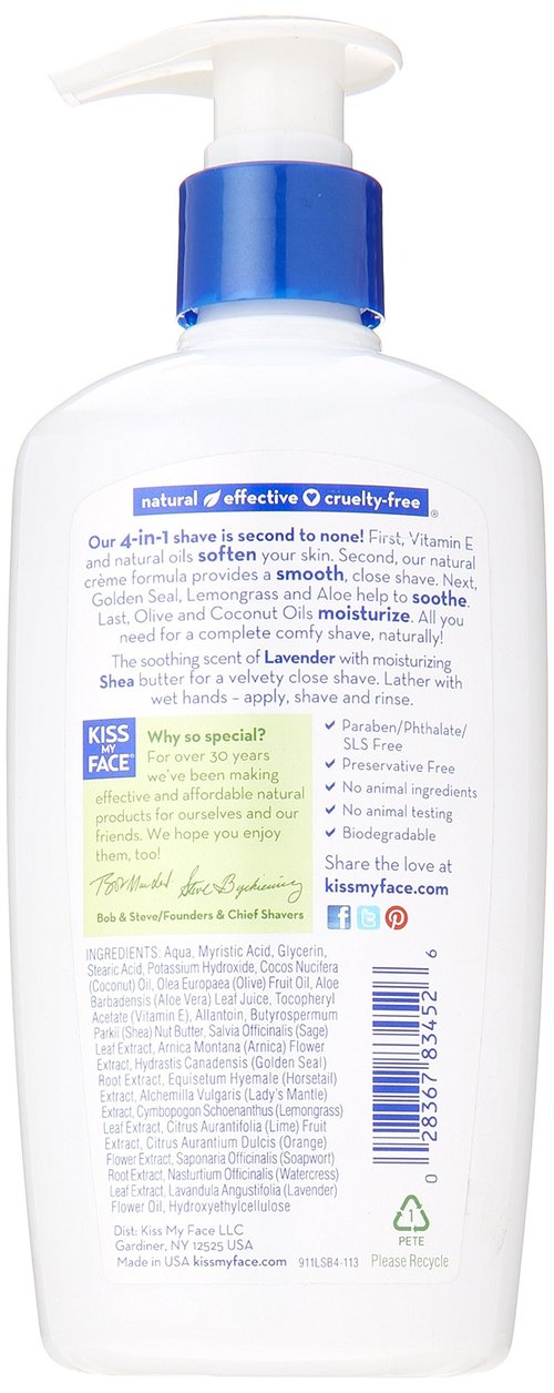 Kiss My Face - Lavender And Shea Moisture Shave, 11 fl oz cream