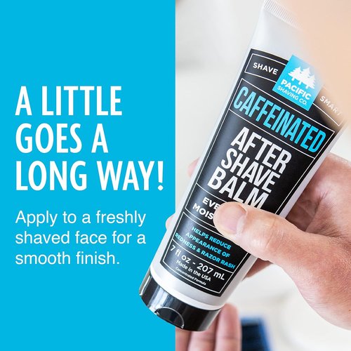 Pacific Shaving Company Caffeinated Aftershave - Soothes Skin & Reduces Redness | Natural Ingredients, 3.4 oz