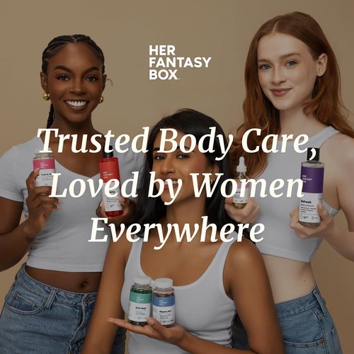 Her Fantasy Box | Body Splash Hydrating Body Oil - Moisturizing, Non-Greasy Formula for Soft, Smooth Skin - All-Natural, Lightweight & Nourishing (8 Fl Oz, Unscented)