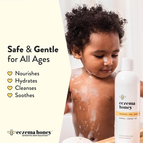 ECZEMA HONEY Oatmeal Comfort Bubble Bath - Fragrance-Free Moisturizing Body Wash for Sensitive Skin (12 Oz)