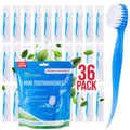 Bulk Toothbrushes - Prepasted Mini Disposable Toothbrush Set (36 Pack - Medium, Individually Wrapped for Travel)