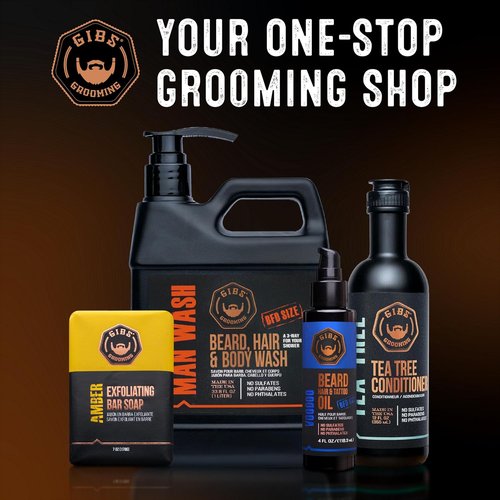 GIBS Beard Oil - Softens & Strengthens Beard Growth, Moisturizes Skin | 4 Scents, 2 Sizes
