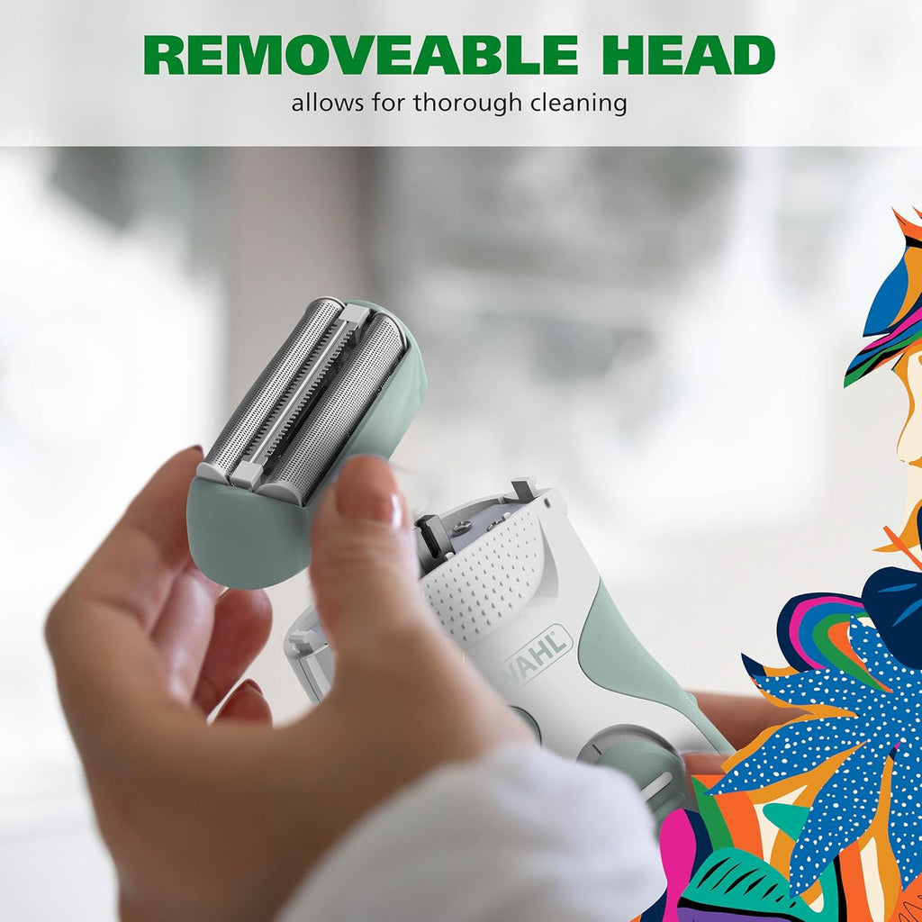 Wahl Be Radiant Electric Shaver for Women - Smooth Shave with Dual Foil Head & Long Hair Trimmer - Cordless Model 3028462