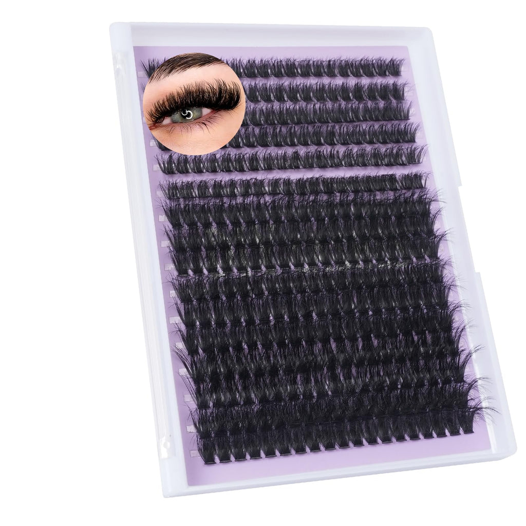 Zociacil 9-16mm 80D Fluffy Lashes Clusters 320pcs Wispy Natural Eyelash Cluster D Curl Extension 0.07D DIY Individual Lashes Cluster at Home for Beginners (80D)