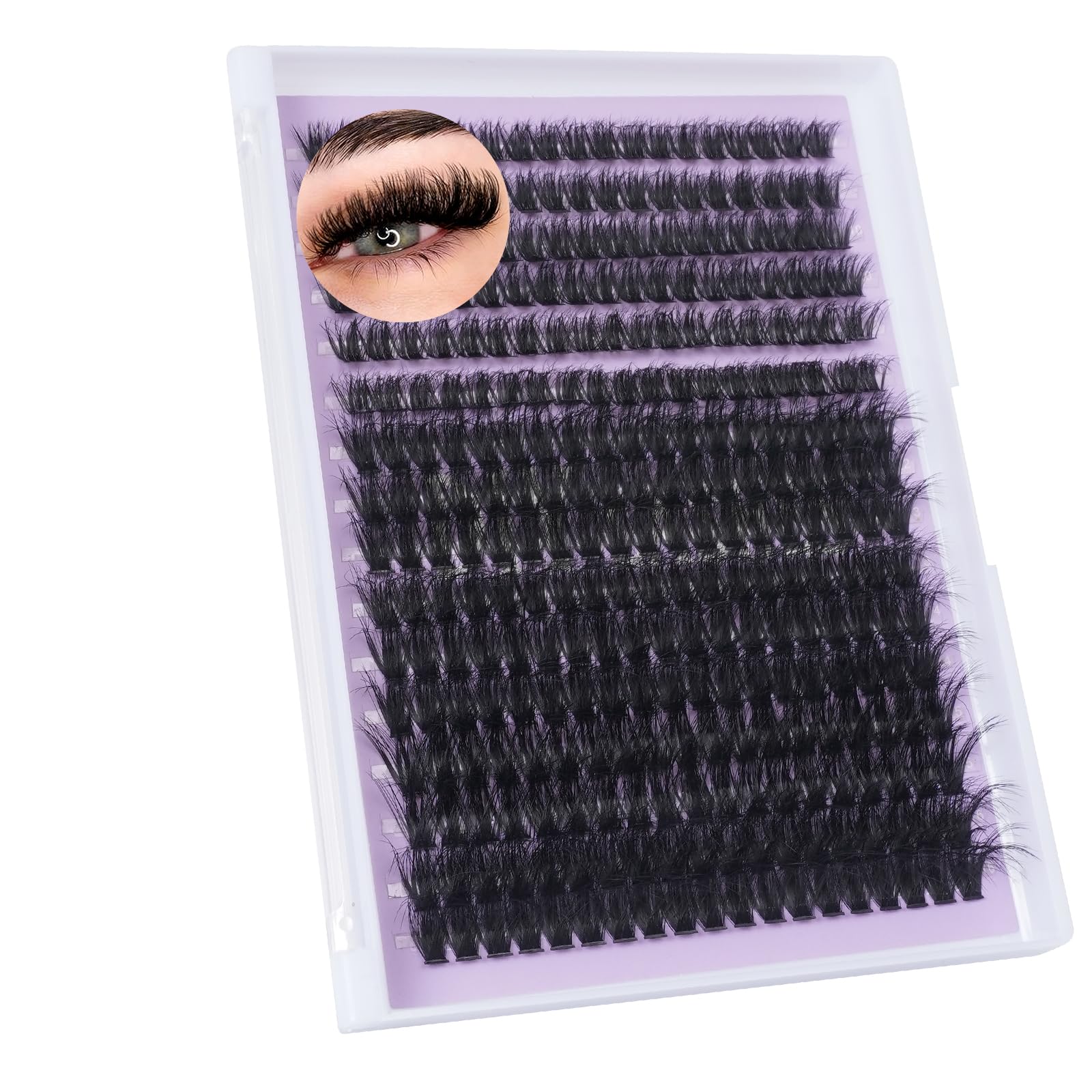 Zociacil 9-16mm 80D Fluffy Lashes Clusters 320pcs Wispy Natural Eyelash Cluster D Curl Extension 0.07D DIY Individual Lashes Cluster at Home for Beginners (80D)