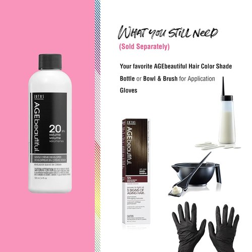 AGE Beautiful Gentle Creme Hair Developer - Professional Permanent Hair Color Solution | Long-Lasting Gray Coverage