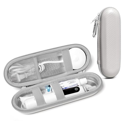 Nincha Hard Shell Electric Toothbrush Case - for Oral-B iO/Pro/Smart Series Bigger Size Travel Case Fits all Powered Toothbrushes and Accessories White