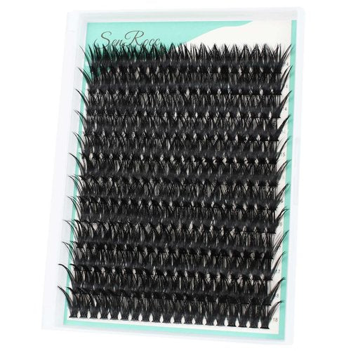 Cluster Lashes Individual Lashes14-18mm D Curl Natural Look Mixed Tray 80D DIY Eyelash Extension Volume Lash Clusters Eyelashes Long 0.07 Individual Lash Extensions (80D-0.07D-14-18)