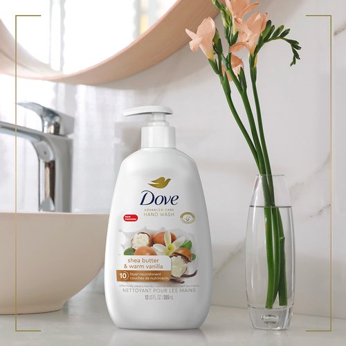 Dove Advanced Care Hand Wash Deep Moisture 4 Count for Soft, Smooth Skin, More Moisturizers & Advanced Care Hand Wash Shea Butter & Warm Vanilla 4 Count for Soft, Smooth Skin