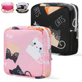Likesing 5.1" Mini Makeup Bag for Purse, Nylon Small Makeup Pouch Travel Cosmetic Make up Bags for Women Girls, Cute Preppy Mini Toiletry Bag Coin Pouch Period Bag(5170 Pink Black)