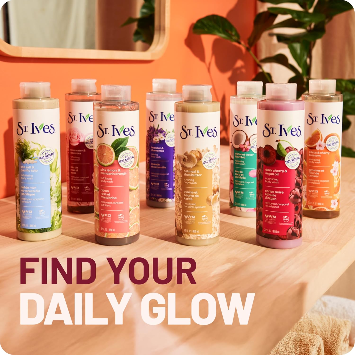 St. Ives Body Wash - Dark Cherry & Argan Oil | Nourishing Daily Shower Gel, 22oz