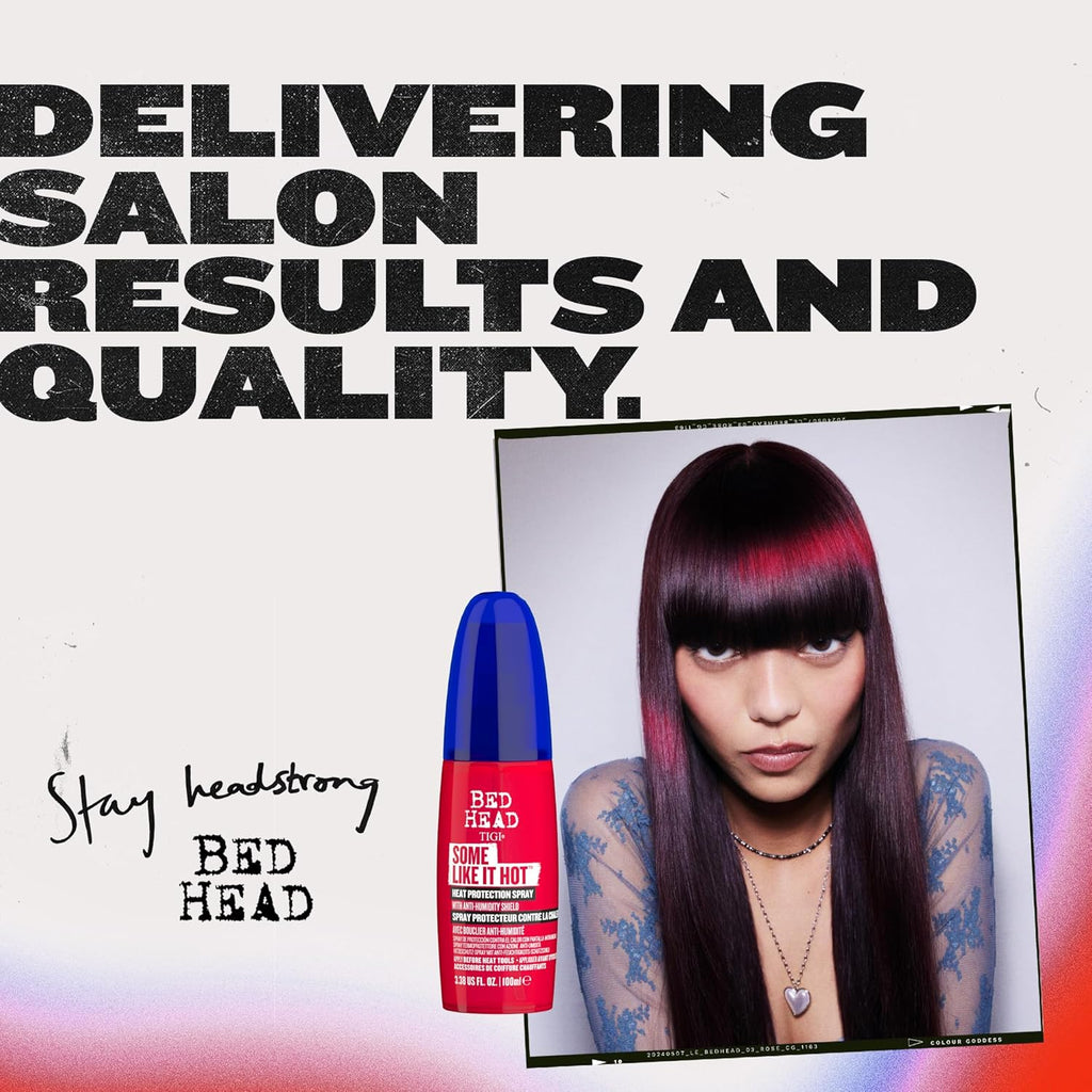 TIGI Bed Head Some Like It Hot Heat Styling Spray - Anti-Humidity Shield, Frizz Control, 3.38 fl oz